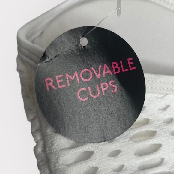 No Boundaries Tank Top Halter Womens Large White Embroidered Tie Back New - Picture 4 of 7